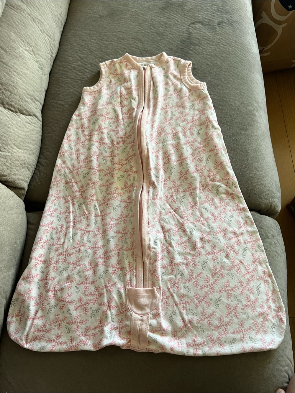 Burt’s bee’s Pink Floral Sleeveless Baby Sleep Sack - Soft Zipper Pajama